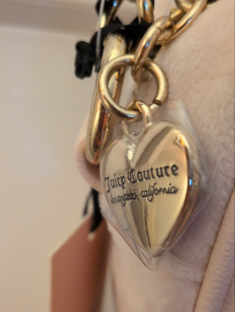 Juicy Couture Light Pink Velvety Embroidered Crest Crossbody Bag - Picture 4 of 13